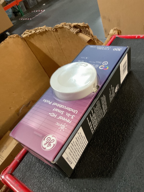 Photo 1 of GE Cync Reveal HD+ Smart Undercabinet Puck Light Fixtures, Color Changing Undercab Puck Lights, Smart Wi-Fi Kitchen Lights, Works with Alexa and Google Home, 3-in (3 Pack)