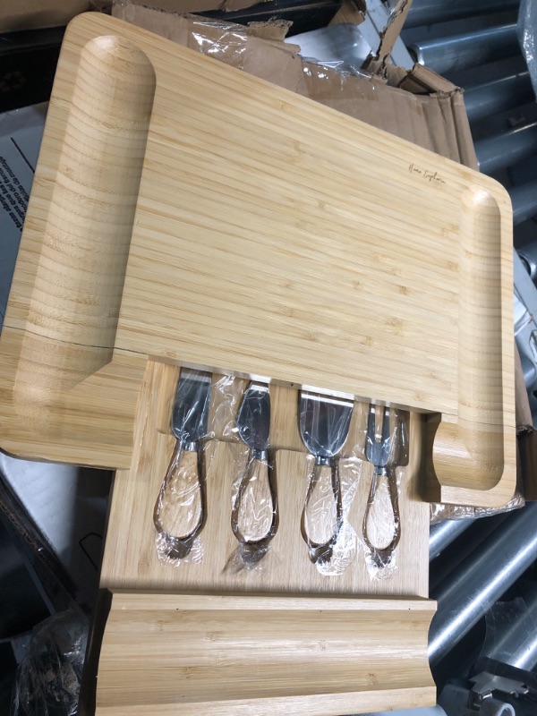 Photo 3 of ***(STOCK PHOTO FOR REFERENCE ONLY/ SEE PIC FOR DETAILS)***
ZENFUN 13 Inch Bamboo Cheese Board and Knife Set, Round Charcuterie Boards with Bowls, Cheese Cutting Platter Serving Tray for Housewarming, Party, Picnic, 13” x 1.5”