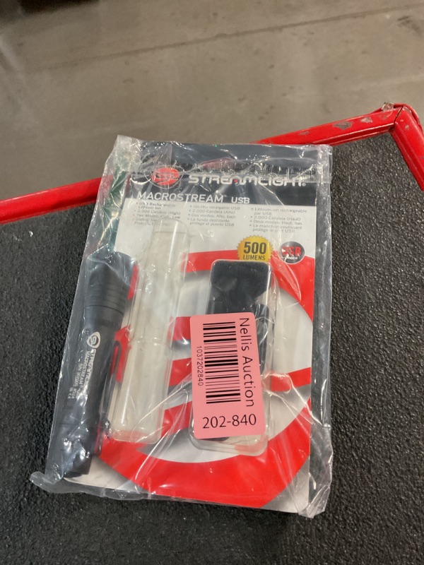 Photo 1 of Streamlight 66320 MacroStream USB 500-Lumen Rechargeable Compact Flashlight with Wrist Lanyard, Hat Clip and USB Cord, Black