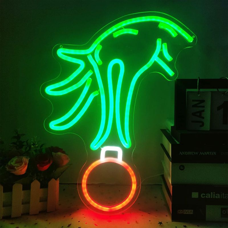 Photo 1 of ***STOCK PHOTO REFERENCE ONLY***Christmas Neon Sign,Merry Christmas LED Decoration Neon Signs for Wall Decor,Dimmable Hand Neon Light,Christmas LED Neon Sign