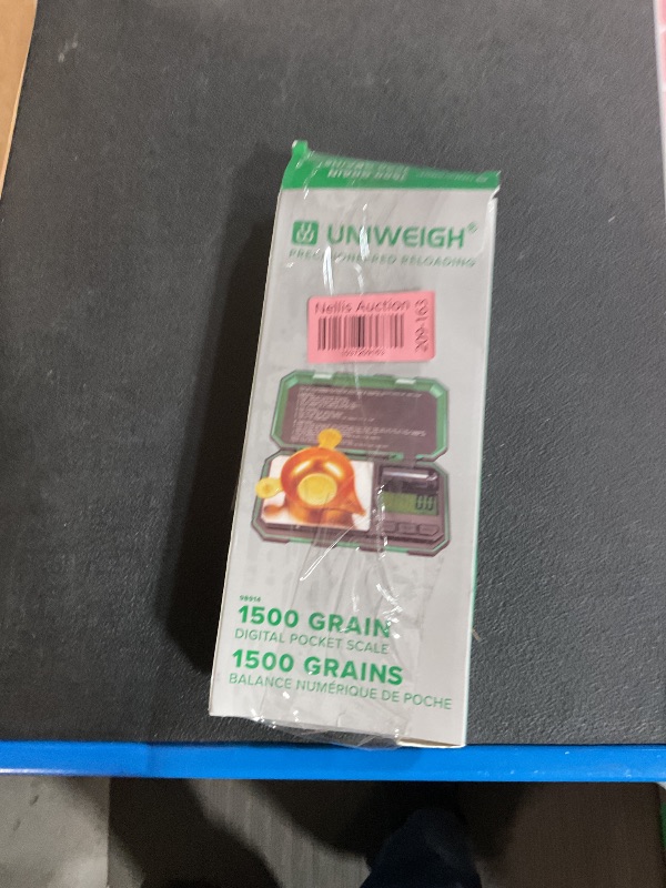 Photo 1 of UNIWEIGH Digital Reloading Scale Precision 1500 Grains x 0.1gn,Powder Scale for Reloading, Grain Scale with LCD Display/Tare/Calibration Functions,Microgram Scale Pocket,Includes Batteries