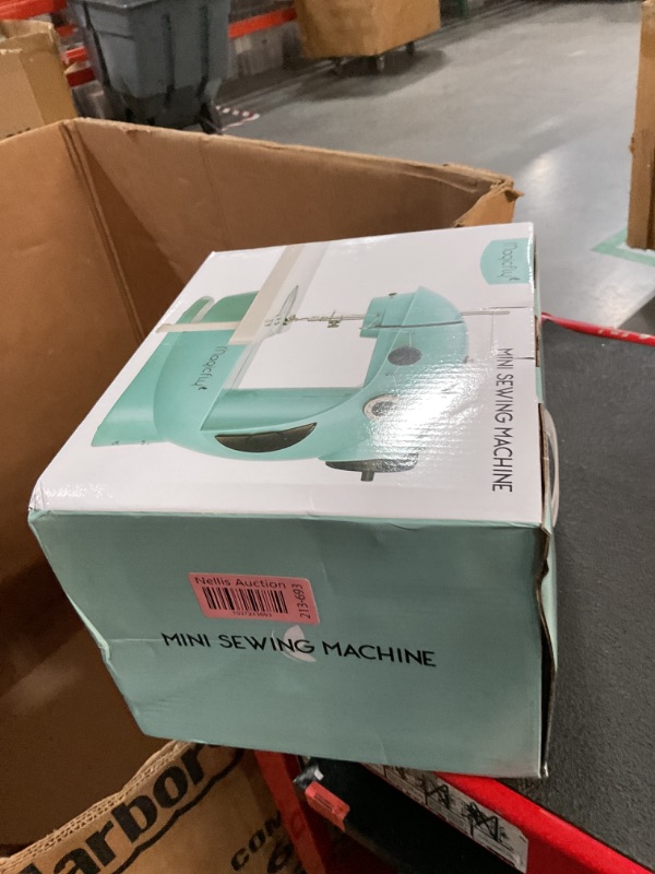 Photo 1 of Magicfly Mini Sewing Machine with Extension Table, Dual Speed Portable Sewing Machine for Beginners with Light, Sewing Kit for Household Use, Blue