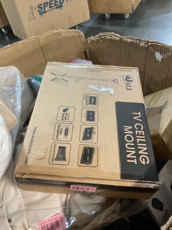 Photo 1 of WALI Long Arm TV Ceiling Mount, Fits Most LED, LCD, OLED and Plasma Flat Screen Display 26 to 65 Inch, up to 110 Lbs, Height Extension up to 58 Inch, Mounting Holes up to 400x400mm (CM2665XL), Black