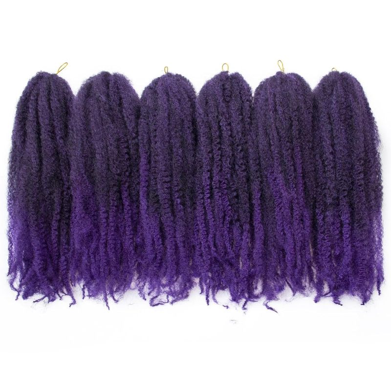 Photo 1 of  **STOCK PHOTO ONLY** Afro Kinky Twist Crochet Hair Braids (1b/purple)
