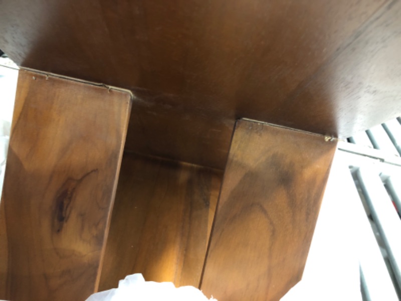 Photo 1 of **DAMAGED, LEGS ARE BEGINNING TO SEPARATE***
NORDIC STYLE TEAK Wood Shower and Spa Bench with Shelf, Indoor and Outdoor Use (Slatted Design)