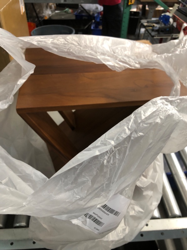 Photo 1 of **DAMAGED, LEGS ARE BEGINNING TO SEPARATE***
NORDIC STYLE TEAK Wood Shower and Spa Bench with Shelf, Indoor and Outdoor Use (Slatted Design)