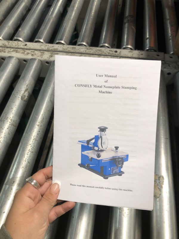 Photo 1 of Consfly Metal Nameplate Stamping Machine Semi-Automatic Embosser Label Printing Marking Machine Dog Tag Printer (3mm Character Wheel)