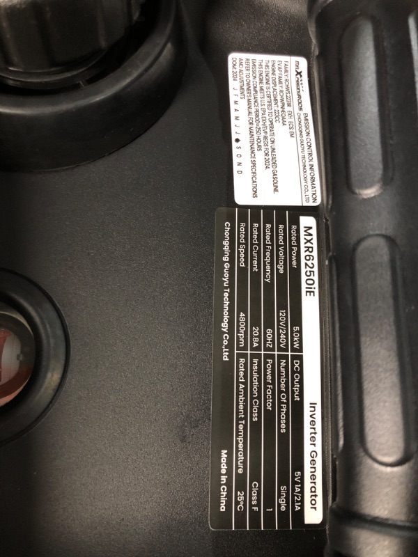 Photo 1 of MaXpeedingrods 5500W Inverter Generator,Gas Powered, 86lbs, Electric Start, EPA Compliant, for Mobile Home Yard Garage Woodwork,Wheel & Handle Kit,RV Ready