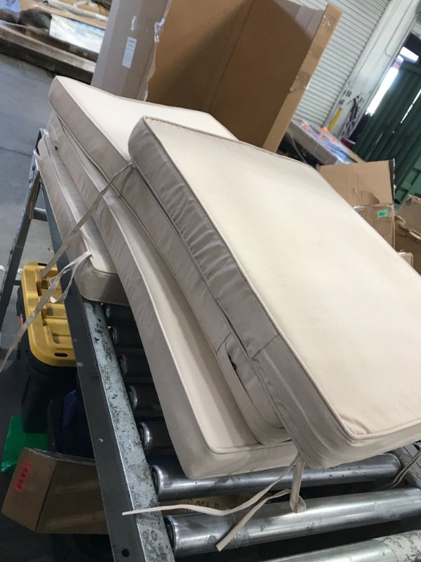Photo 1 of AAAAAcessories Outdoor Chaise Lounge Cushions, Waterproof, Fade-Resistant Patio Furniture Replacement Cushions, 72" x 21" x 3", Set of 2, Beige