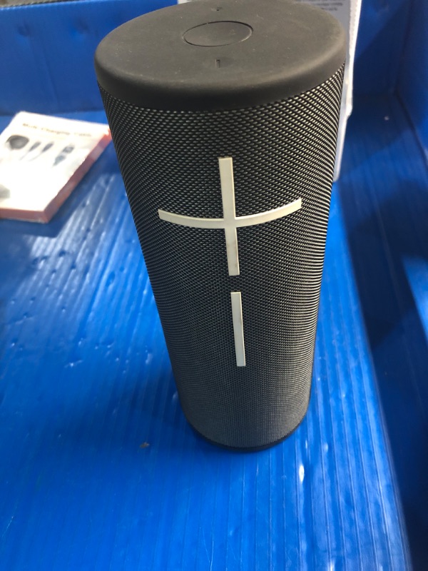 Photo 1 of (USED/FAIR) (POWER TESTED) (MISSING CHARGER)  Ultimate Ears MEGABOOM 4 Portable Waterproof Bluetooth Speaker with Powerful 360-Degree Sound and Thundering Bass, Floating Speaker with 20-Hour Battery and 147ft (45m) Range - Black