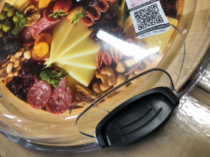 Photo 1 of ***DAMAGED - CRACKED - SEE PICTURES***
FARBERWARE Build-a-Board Cutting Board with Single Compartment and Clear Locking Lid for Charcuterie, Snacks, and More, Bamboo