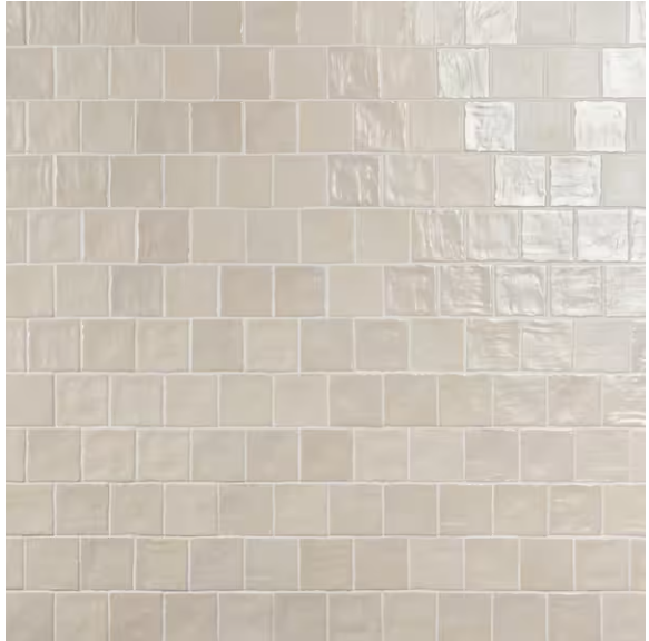 Photo 1 of 4" x 4" White Ceramic Tile for Kitchen, Bathroom or Wall Panel (5.28 Sq ft- Box of 50 Tiles)