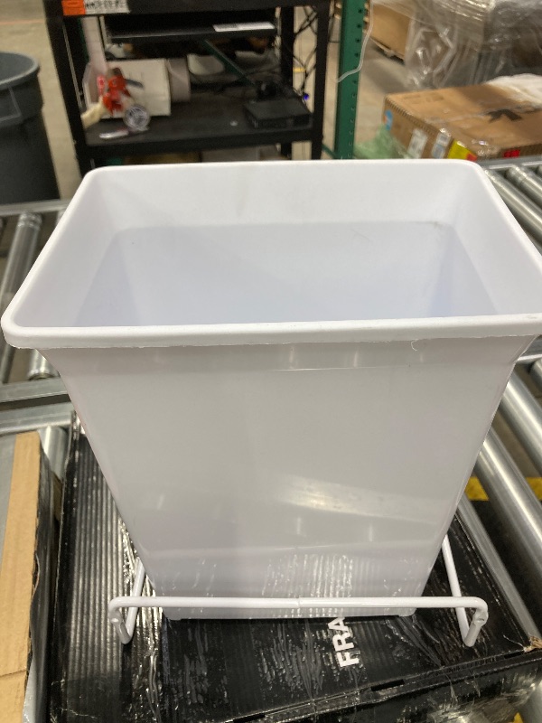 Photo 3 of 13 in. H x 10 in. W x 7 in. D Plastic In-Cabinet Door Mount Trash Can in White