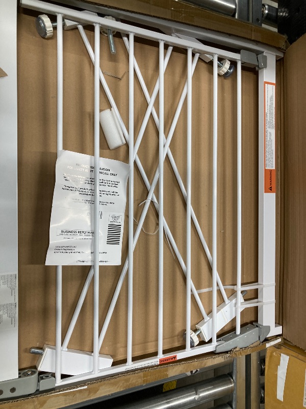 Photo 1 of Babelio 29.5''-43'' Auto Close Baby Gate for Doorways and Stairs, Dog/Puppy Gate, Pressure Mounted, White