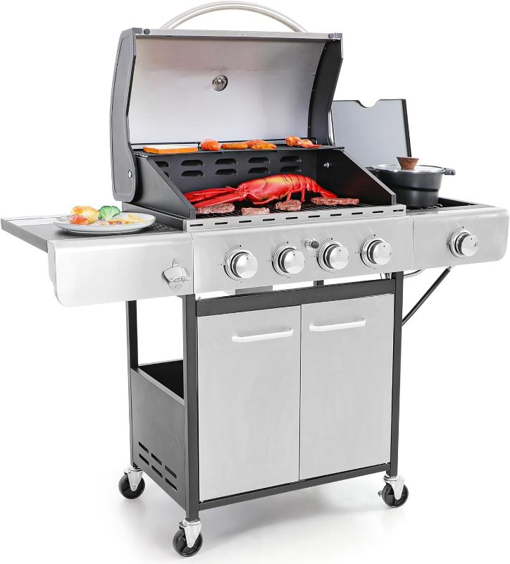 Photo 1 of 4 Burner Gas Grill (Black)