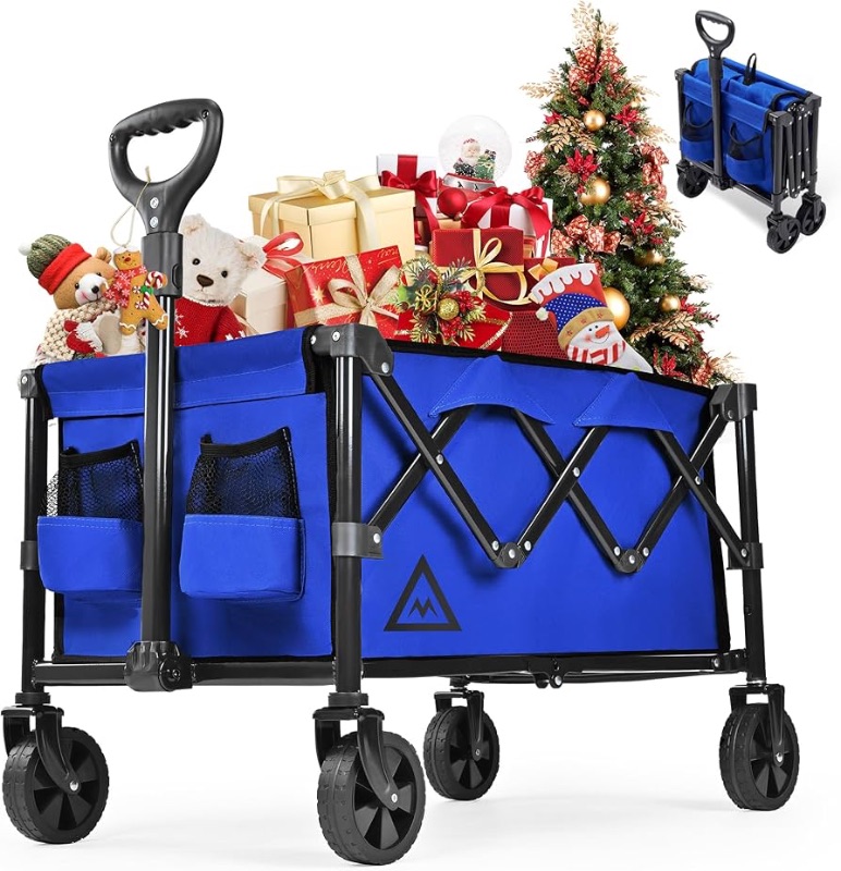 Photo 1 of 4.5 4.5 out of 5 stars (107)
Wagon Cart Shopping Foldable Folding Collapsible with Wheels Big On Beach Garden Outdoor Grocery Heavy Duty Utility All Terrain Portable Wagons Carts for Groceries Sand Camping Sports Blue