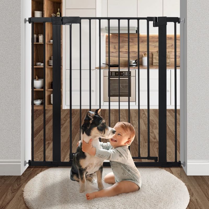 Photo 1 of Baby Safety Gate, 36" Extra Tall, 29.5-40.6" Wide Baby Gate for Stairs and Doorway, Gate for 6 to 36 Months Old ,Black