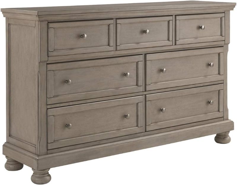 Photo 3 of Benjara Umi 58 Inch Wide 6 Drawer Dresser, Molded Details, Bun Legs, Classic White