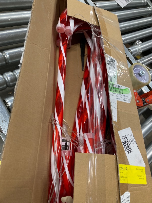 Photo 1 of Ablegrid 10 Pack 8 Modes 30" Christmas Candy Cane Light Flickering Candy Cane Pathway Marker Waterproof Christmas Outdoor Light Decor
