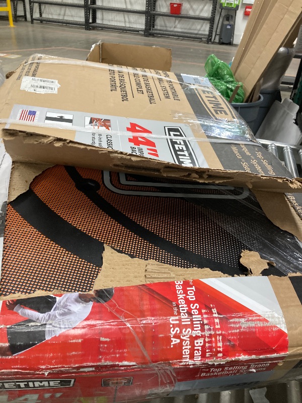 Photo 1 of Lifetime Height Adjustable Portable Basketball Hoop, 44 Inch Backboard, Black/Orange