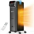 Photo 1 of ***MISSING BASE TO ATTACH WHEELS*** Keenstone 1500W Oil Radiator Heater, Electric Oil Filled Space Heater Radiator with Remote Control,Safe Tip-Over Protection, 24h Timer Led Digital Display,Black