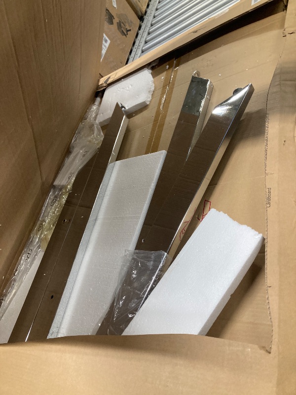 Photo 1 of Edwin's Choice 58.5” Rectangle Glass Dining Table, Tempered Glass Tabletop and Metal Tubular Legs, Modern Style Table for Home, Kitchen, Dining Room 58.5”Lx29”Wx30”H, Silver41