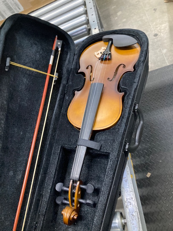 Photo 2 of ADM Violin 4/4 Full Size, Adults Violin Beginner Set with Fingerboard Sticker, Shoulder Rest and Tuner