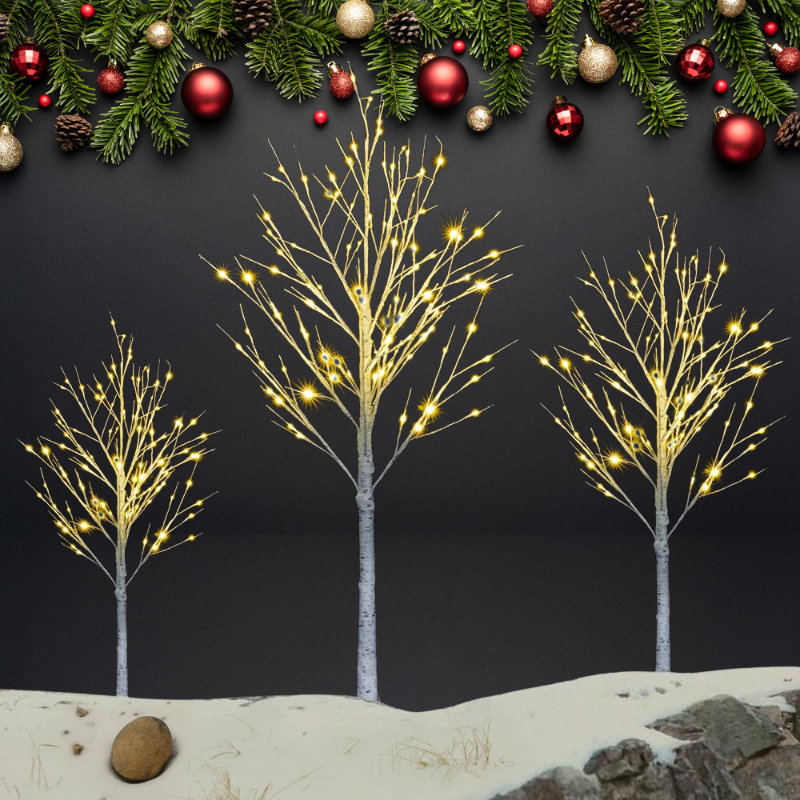 Photo 1 of 



Visit the Ktaxon Store
Ktaxon Lit Birch Tree 6ft, Mini Christmas Tree with 96 LED Lights, Front Porch Little Tree, Indoor & Outdoor Decoration, 1 PCS
4.4 stars out of 97 reviews
(4.4)|
97 ratings
