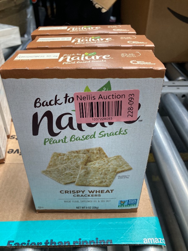 Photo 2 of Back to Nature Crispy Wheat Crackers - Dairy Free, Non-GMO, Made with Wheat Flour & Sea Salt, Delicious & Quality Snacks, 8 Ounce.   ***Pack of 3***