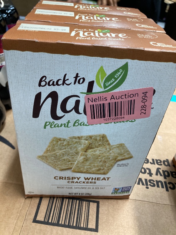 Photo 2 of Back to Nature Crispy Wheat Crackers - Dairy Free, Non-GMO, Made with Wheat Flour & Sea Salt, Delicious & Quality Snacks, 8 Ounce.    ***Pack of 3***
