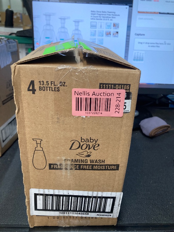 Photo 1 of Baby Dove Baby Foaming Wash Fragrance Free Moisture 4 Count for Sensitive Skin Ultra Gentle 13.5 fl. oz.