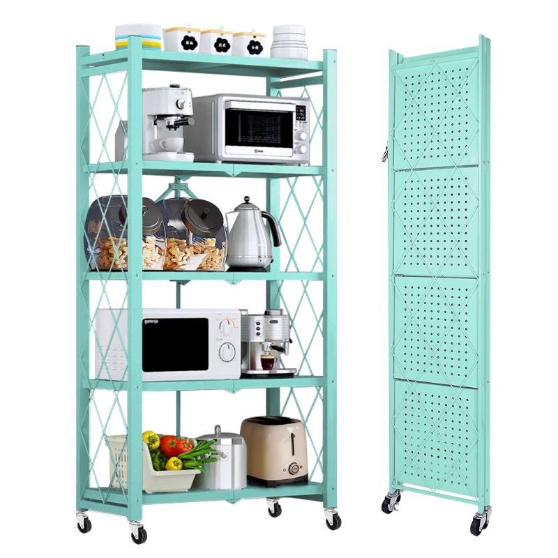 Photo 1 of 




Best seller
Visit the COOKCOK Store
COOKCOK 5-Tier Storage Shelving Unit, Metal Shelf 27.9"x13.4"x62.5, Foldable Storage Shelf with Wheels, Garage Shelf, Metal Storage Rack, Kitchen Shelf with 4 Hooks,No Assemble Require,Blue