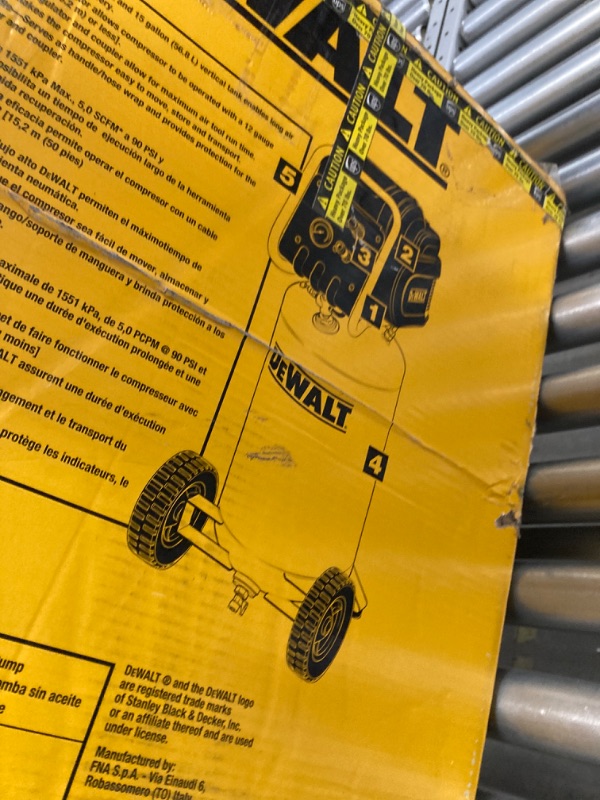 Photo 1 of DEWALT Vertical Portable Compressor, 1.9 Hp 200 Psi Oil Free High Pressure Low Noise (D55168)