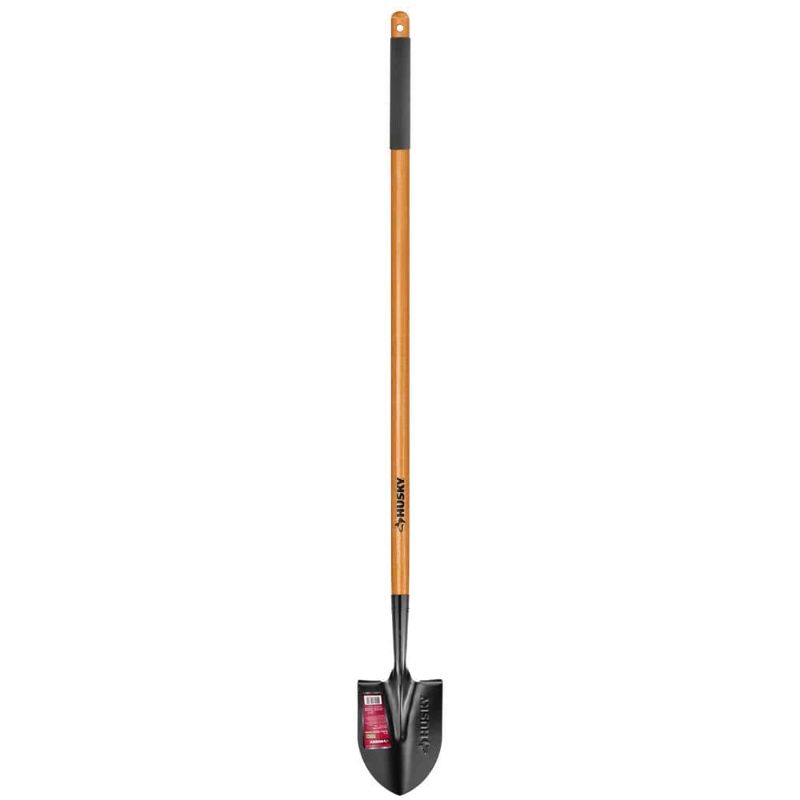 Photo 1 of 47 in. L Wood Handle Floral Carbon Steel Digging Shovel with Grip