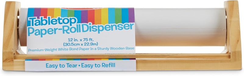 Photo 1 of 
Melissa & Doug Wooden Tabletop Paper Roll Dispenser With White Bond Paper (12 inches x 75 feet) Drawing For Kids Art, Craft Roll For Kids