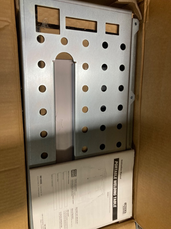 Photo 1 of 44 in. x 21 in. Adjustable Height Portable Folding Welding Table and Workbench