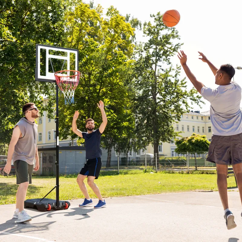 Photo 1 of ***parts only, hoop is bent, missing base*** 
Ktaxon 33 In. Portable Basketball Hoop Stand, 6.5-8 ft Adjustable Basketball Goal System, with PVC Backboard Indoor/Outdoor