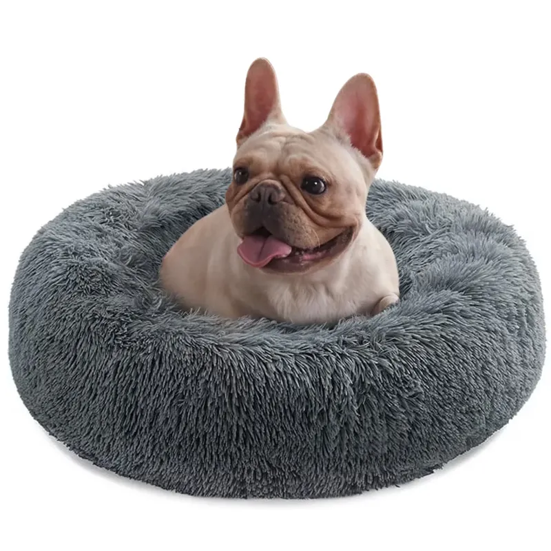 Photo 1 of 24" Calming Dog Bed for Medium Small Dogs, Donut Machine Washable Pet Bed, Anti-Anxiety Cuddler Cozy Soft Cat Bed