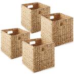 Photo 1 of 10.5" x 10.5" Cubes, Water Hyacinth Storage Baskets, Natural - Set of 4