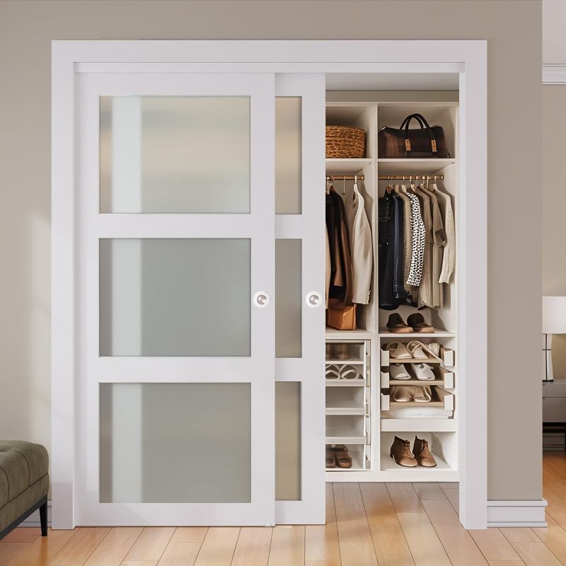 Photo 1 of 3 Panel Glass Sliding Door , 2 doors 31 x 78 1/2