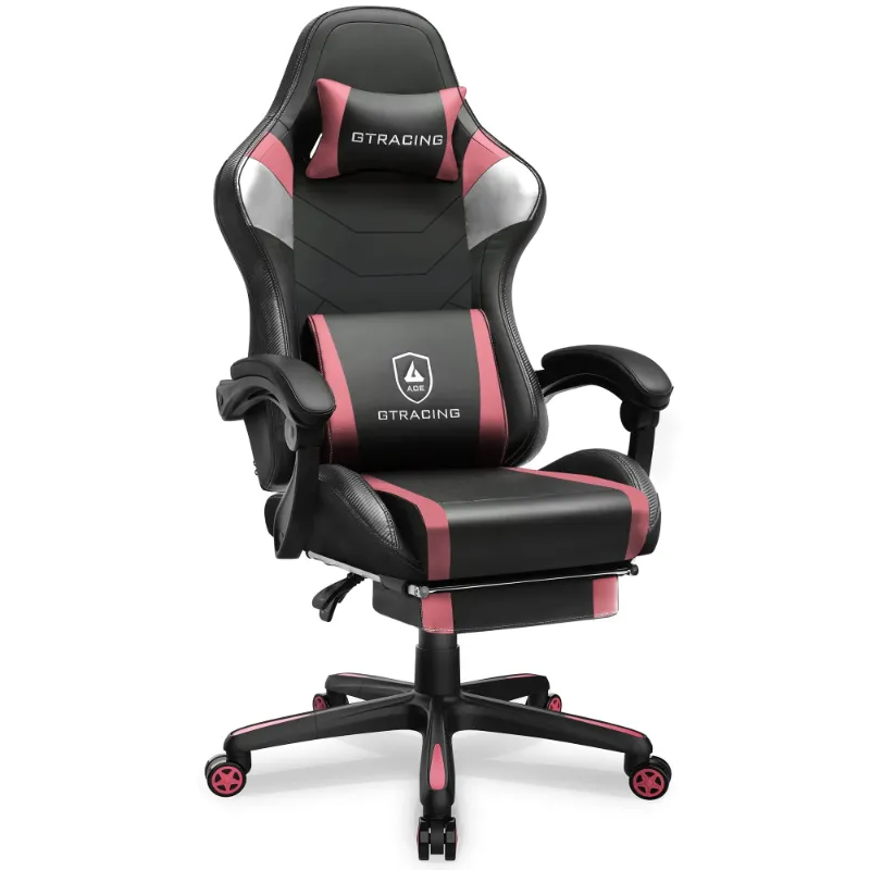 Photo 1 of *see notes*
GTRACING Gaming Chair with Footrest Ergonomic Reclining Office Chair Swivel Rocker, Pink