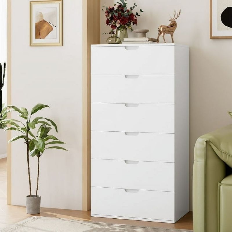 Photo 1 of ***PARTS ONLY****Homfa 6 Drawers Dresser, 47"H White Dresser, Modern Chest with Drawer for Bedroom