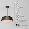 Photo 1 of Alton 43-Watt 1-Light Black Integrated LED 5 CCT Drum Hanging Island Pendant Light for Dining Room or Kitchen