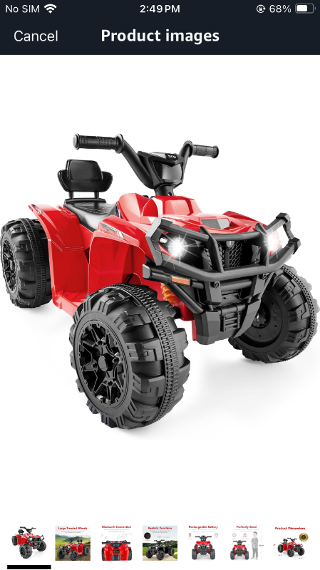 Photo 1 of Best Choice Products 12V Kids Ride-On Electric ATV, 4-Wheeler Quad Car Toy w/Bluetooth Audio, 2.4mph Max Speed, Treaded Tires, LED Headlights, Radio - Red