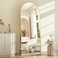 Photo 2 of  Full Length Mirror Arched Standing Floor Mirror Full Body Mirror, Gold
