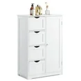 Photo 1 of Costway Bathroom Storage Wooden 4 Drawer Cabinet Cupboard 2 Shelves Free Standing WHITE 