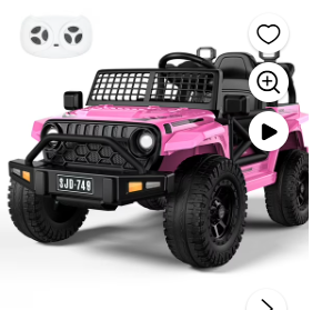 Photo 1 of 12V Kids Ride On Truck Car with 2.4G Remote Control,Electric Cars for Kids w/3 Speeds, Battery Display,Safety Belt,LED Lights,Music & Horn,Pink ***NONFUNCTIONAL FOR REBUILD PURPOSES ONLY 