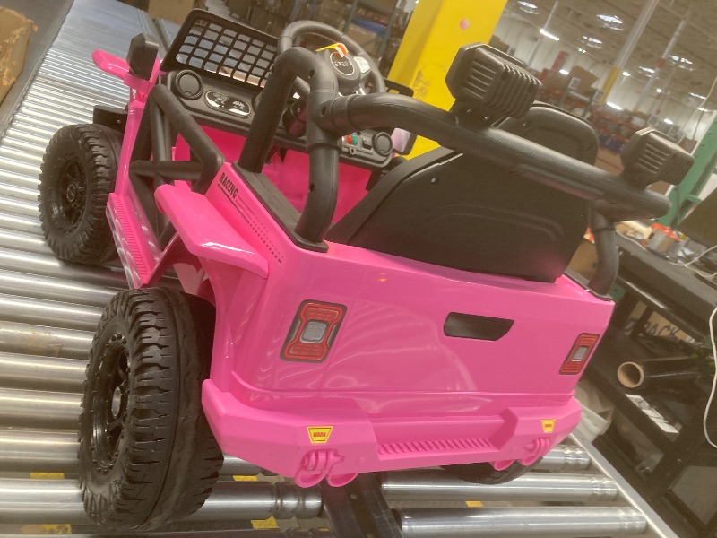 Photo 5 of 12V Kids Ride On Truck Car with 2.4G Remote Control,Electric Cars for Kids w/3 Speeds, Battery Display,Safety Belt,LED Lights,Music & Horn,Pink ***NONFUNCTIONAL FOR REBUILD PURPOSES ONLY 