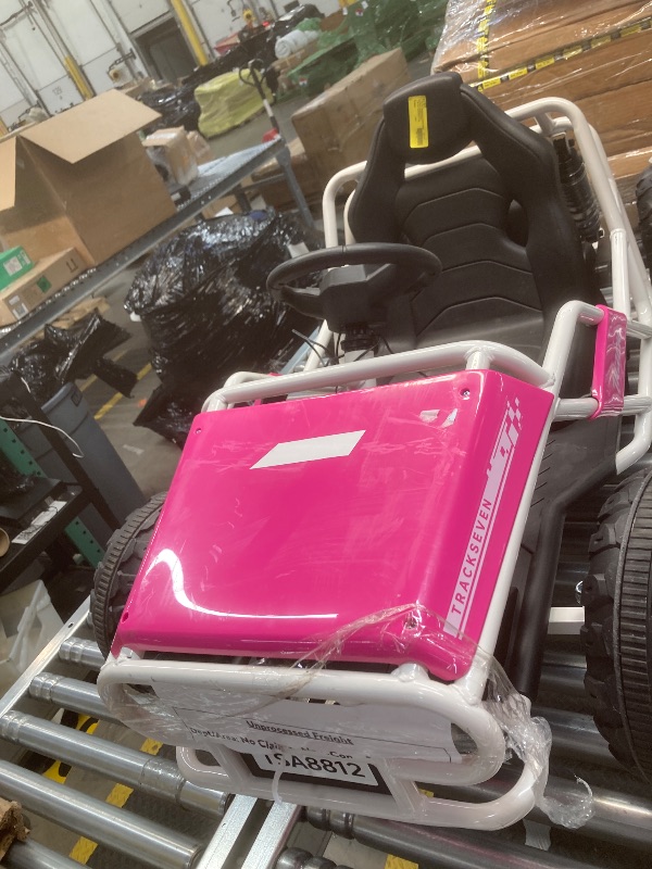 Photo 1 of 24V 7AH Ultimate Go Kart for Kids Age 6+, 2x200W Motors Off Road Go Karts for Girls and Boys, Electric Go Kart with 2 Shock Absorbers, Wide Seat, Metal Frame (PINK) ***NOT FUNCTIONAL 
