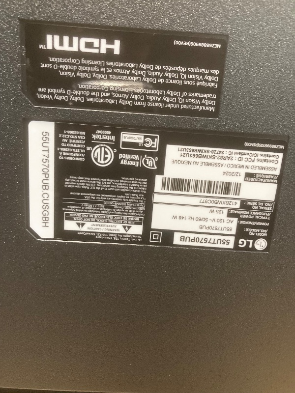 Photo 1 of 55” Class UT75 Series LED 4K UHD Smart webOS TV (2024)